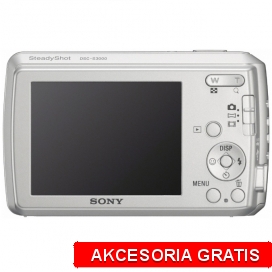 Aparat Sony DSC-S3000 Srebrny + Etui + Ładowarka + Karta 2GB