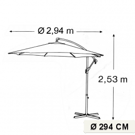 Parasol Silvertree Valle d'Aosta z bocznym statywem