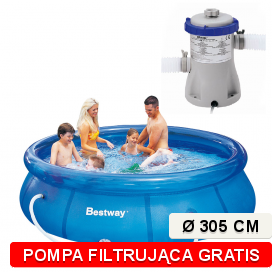 Basen Bestway Fast Set 57109 - 305 x76 cm + Pompa Filtrująca Gratis