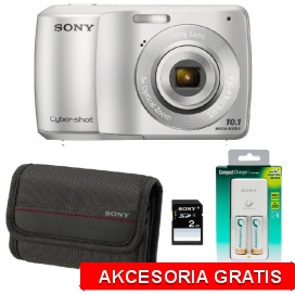 Aparat Sony DSC-S3000 Srebrny + Etui + Ładowarka + Karta 2GB