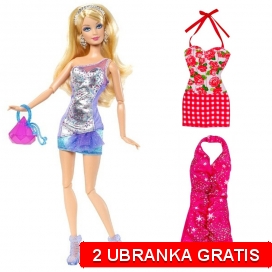 Barbie Fashionistas Modnisie - Barbie + 2 Ubranka W3898 X9136