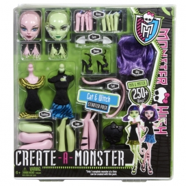 Lalki Monster High Stwórz Własnego Potwora Y6608 X3724 Wiedźma i Kot