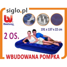 Materac flokowany welurowy 2-osobowy z wbudowaną pompką Bestway 137 x 191 x 22 cm (67225)