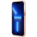Oryginalne Etui IPHONE 13 PRO MAX Guess Hard Case Gold Outline Translucent MagSafe (GUHMP13XHTCMP) różowe