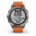 Smartwatch Garmin Fenix 6 Pro i Sapphire,Tytanowy z ciemnopomarańczowym paskiem