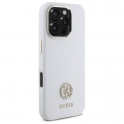 Oryginalne Etui IPHONE 16 PRO MAX Guess Hardcase Silicone Logo Strass 4G (GUHCP16XM4DGPH) białe