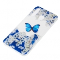 Etui Slim case Art SAMSUNG GALAXY A50 motyl i białe kwiaty