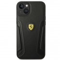 Oryginalne Etui IPHONE 14 Ferrari Hardcase Leather Stamp Sides (FEHCP14SRBUK) czarne