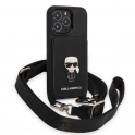 Oryginalne Etui IPHONE 13 PRO Karl Lagerfeld Hardcase Saffiano Metal Ikonik czarne