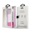 Oryginalne Etui IPHONE 14 PRO MAX Karl Lagerfeld Hardcase Liquid Glitter Elong (KLHCP14XLCKVF) różowe