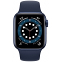 Smartwatch Apple Watch Series 6 GPS 44mm Aluminium niebieski z granatowym paskiem Sport