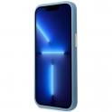 Oryginalne Etui IPHONE 14 PRO Guess Hard Case 4G Logo Plate MagSafe niebieskie