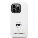 Etui IPHONE 14 PRO Karl Lagerfeld Hardcase Silicone Choupette (KLHCP14LSNCHBCH) białe