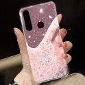 Etui SAMSUNG GALAXY A21S Brokat Cekiny Glue Glitter Case różowe