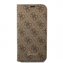 Oryginalne Etui IPHONE 14 Guess Book 4G Vintage Gold Logo (GUBKP14SHG4SHW) brązowe