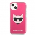Oryginalne Etui IPHONE 13 Karl Lagerfeld Hardcase Choupette Head (KLHCP13MTPECPI) różowe