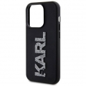 Oryginalne Etui APPLE IPHONE 15 PRO MAX Karl Lagerfeld Hardcase 3D Rubber Glitter Logo (KLHCP15X3DMBKCK) czarne