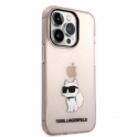 Oryginalne Etui IPHONE 14 PRO Karl Lagerfeld Hardcase Ikonik Choupette (KLHCP14LHNCHTCP) różowe