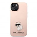 Oryginalne Etui IPHONE 14 PLUS Karl Lagerfeld Hardcase Silicone Choupette (KLHCP14MSNCHBCP) różowe