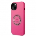 Oryginalne Etui IPHONE 14 PLUS Karl Lagerfeld Hardcase Silicone RSG (KLHCP14MSRSGRCF) różowe