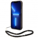 Oryginalne Etui IPHONE 14 Guess Hardcase Translucent Pearl Strap czarne
