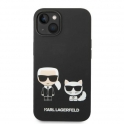 Oryginalne Etui IPHONE 14 Karl Lagerfeld Hardcase Liquid Silicone Karl & Choupette Magsafe (KLHMP14SSSKCK) czarne
