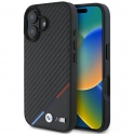 Mercedes Oryginalne Etui IPHONE 16 PLUS BMW Hardcase Carbon Tricolor Line MagSafe (BMHMP16M23PUDTK) czarne