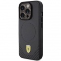 Oryginalne Etui APPLE IPHONE 15 PRO Ferrari Hardcase Carbon Metal Logo MagSafe (FEHMP15LPTEK) czarne