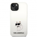Oryginalne Etui IPHONE 14 PLUS Karl Lagerfeld Hardcase Silicone Choupette MagSafe (KLHMP14MSNCHBCH) białe
