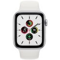 Smartwatch Apple Watch SE GPS 44mm Aluminium srebrny z białym paskiem Sport