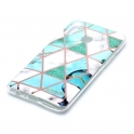 Etui SAMSUNG GALAXY A20S Slim Case Art Marble Pattern TPU biało-turkusowe