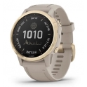 Smartwatch Garmin Fenix 6S Pro Solar Jasnozłoty z jasno piaskowym paskiem 010-02409-11