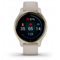 Smartwatch Garmin Venu 2S Jasnozłota ramka ze stali nierdzewnej z jasnopiaskową kopertą i silikonowym paskiem 010-02429-11