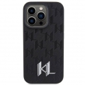 Oryginalne Etui APPLE IPHONE 15 PRO MAX Karl Lagerfeld Hardcase Leather Monogram Hot Stamp Metal Logo (KLHCP15XPKLPKLK) czarne