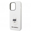 Oryginalne Etui IPHONE 14 PRO Karl Lagerfeld Hardcase Silicone Choupette MagSafe (KLHMP14LSNCHBCH) białe