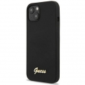 Oryginalne Etui IPHONE 13 Guess Hardcase Silicone Script Gold Logo czarne