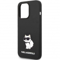 Oryginalne Etui IPHONE 14 PRO MAX Karl Lagerfeld Hardcase Silicone Choupette MagSafe (KLHMP14XSNCHBCK) czarne