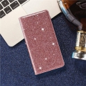 Etui HUAWEI Y5P portfel z klapką Flip Magnet Shine Brokat różowe