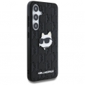 Etui SAMSUNG GALAXY S25 Karl Lagerfeld Leather Monogram Pin Logo Choupette Head czarne