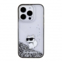 Oryginalne Etui APPLE IPHONE 15 PRO MAX Karl Lagerfeld Hardcase Liquid Glitter Choupette (KLHCP15XLKCNSK) transparentne
