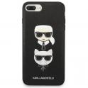 Oryginalne Etui IPHONE 7+ / 8+ Karl Lagerfeld Hardcase Saffiano Ikonik Karl&Choupette Head (KLHCI8LSAKICKCBK) czarne