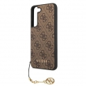 Oryginalne Etui SAMSUNG GALAXY S22+ PLUS Guess Hardcase 4G Charms Collection GUHCS22MGF4GBR brązowe