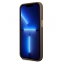 Oryginalne Etui IPHONE 13 PRO Guess Hard Case 4G Logo Plate MagSafe brązowe