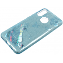 Etui Glitter SAMSUNG GALAXY A40 niebieski kwiat
