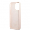 Oryginalne Etui IPHONE 13 PRO Guess Hard Case Silicone Logo Plate MagSafe (GUHMP13LSPLP) różowe