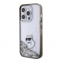 Oryginalne Etui APPLE IPHONE 15 PRO MAX Karl Lagerfeld Hardcase Liquid Glitter Choupette (KLHCP15XLKCNSK) transparentne