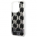 Oryginalne Etui IPHONE 14 PRO MAX Karl Lagerfeld Hardcase Liquid Glitter Monogram (KLHCP14XLMNMK) czarne