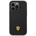 Oryginalne Etui IPHONE 14 PRO MAX Ferrari Hardcase Silicone Metal Logo czarne