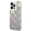 Oryginalne Etui IPHONE 14 PRO MAX Karl Lagerfeld Hardcase Liquid Glitter Monogram (KLHCP14XLMNMS) srebrne