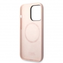 Oryginalne Etui IPHONE 14 PRO MAX Karl Lagerfeld Hardcase Silicone NFT Ikonik Magsafe (KLHMP14XSNIKBCP) różowe